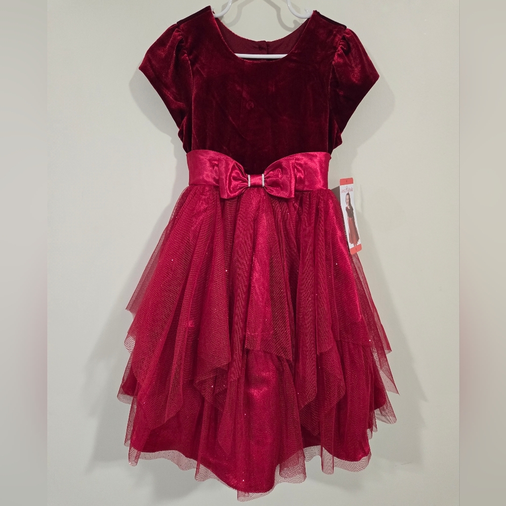Elegant Girls Red Velvet Dress